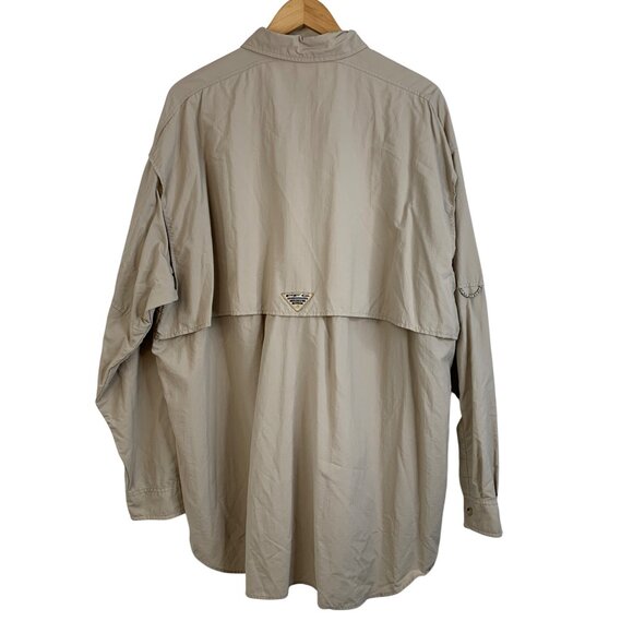 Columbia Mens PFG Performance Fishing Gear Shirt XXL Beige Nylon EUC 8210 - Picture 6 of 10